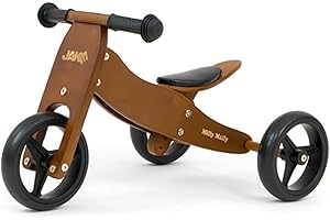 Rowerek biegowy trójkołowy dwukołowy Milly Mally Jake 2w1 Dark Natural