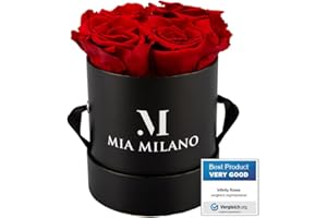 Mia Milano Rose stabilizzate I Regalo di Festa della Mamma I Scatola rose fiora I San Valentino Regalo I Confezione Regalo con Rosa Eterna