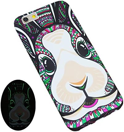 Jinberry Luminous Totem Soft Matt TPU Slim Case for iPhone7 / Anti-Fingerprints Colourful Printing Pattern Back Cover / Ultra Thin Scratch Resistant Shell for Apple iPhone 7 - Rabbit