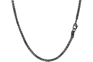 PROSTEEL Collana Uomo Donna Catena Grano Catena Ricambio per Pendente, Larga 3/6 mm, 45 50 55 60 65 70 75 CM Lunghezza, Acciaio Inossidabile/Placcato Oro 18K, Argento Oro Nero (Confezione Regalo)