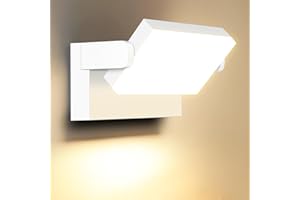 ledmo 60W Applique da Parete LED Esterno 360° Moderno Lampade da Esterno Regolabile Faretto Led da Esterno per Terrazza Ingresso Giardini, Bianco, 126 LEDs, 5000 Lumen, Bianco Caldo 3000K, IP65