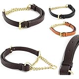 [Gesponsert]Training-Line von Pear Tannery: Retriever-Hundehalsband aus weichem Vollrindleder, verstellbar, 34-42cm, schokoladenbraun
