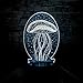 Produktbild PDDXBB 3D Marine Life Lustre Quallen 7 Farben Dekoration Garderobe Dekoration Led Led Illusion USB Fernbedienung Nacht Control Licht Umwelt Geschenk Sieben Farben 85 * 85 * 37Mm (Weiß Grundschlüssel)