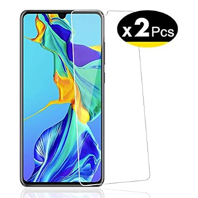 NEW'C Verre Trempé pour Huawei P30, [Pack de 2] Film Protection écran - Anti Rayures - sans Bulles d'air -Ultra Résistant (0,33mm HD Ultra Transparent) Dureté 9H Glass
