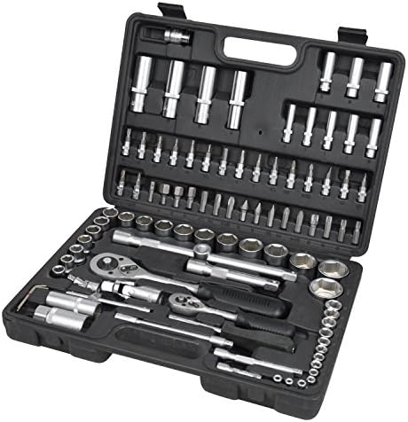 Bond Hardware® 94pc 1/2" &amp; 1/4" Socket Set &amp; Screwdriver Bit Torx Ratchet Tool Set Kit, Black