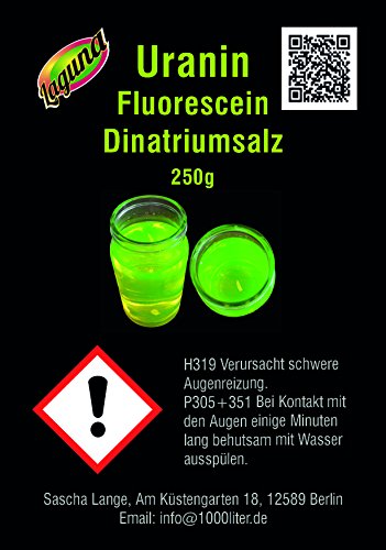 Uranin 250g Fluorescein Leckortung Wasserschaden Fluoreszenz Dinatriumsalz Dichtigkeitsprüfung UV-Licht Tracer Leuchtmittel - 3