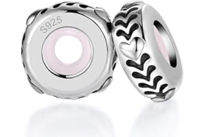 LOVANS 2 PCS Stoppeur/Bloqueur Charms Argent 925 Sterling Breloque pour Bracelet Caoutchouc Spacer Stopper Charmes pour DIY Europe Bracelets