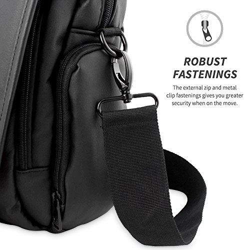 Laptoptasche, Snugg – Schwarze Notebooktasche – Umhängetasche für Laptops mit einer Bildschirmdiagonale von bis zu 17 Zoll - 5