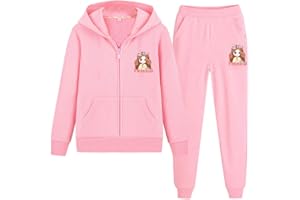 SXSHUN Survêtement Sport Ensemble Fille Pull À Capuche (Sweater+Pantalon) Tenue Vêtement de Jogging