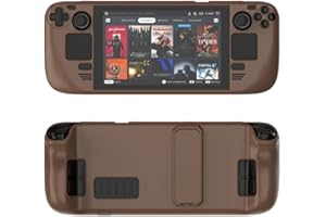 ZOAZR Funda Protectora de Colores Apto para Steam Deck Material PC Funda Protectora de Cubierta Completa con Soporte Sensación Agradable a la Piel Accesorios para Consola de Juegos (Brown)