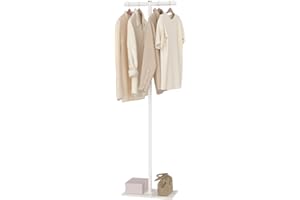 GUOHNHE Appendiabiti Ingresso, Appendino da Terra Moderni a Forma di T, Attaccapanni Piccoli con Lastra di Roccia Resistente, per Vestiti, Cappelli, 39 x 26 x 175 cm, Bianco, GYJ011W