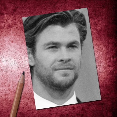 SEASONS CHRIS HEMSWORTH - ACEO Sketch Card (Signed by the Artist) #js005