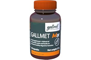 GALLMET Mix 60 Ox Bile 100mg Bile Salt Naturally Support After Gallstones Gallbladder Digestive Problems Fat Digestion - Ox Bile Capsules (60 Capsules, Bile Acid + Herbs)