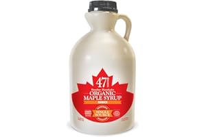 47 NORTH 47° North Jarabe de arce orgánico canadiense, AMBER Ámbar – aromático, 1000ml, Fuente única, Grado A, Sin gluten, Vegano, Sabor ligero y dulce para panqueques y más