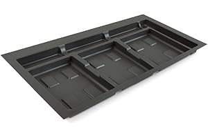 Emuca - Pattumiera cassettiera, bidone di smistamento rifiuti, Armadio 90cm (836x482mm), Grigio, Base 90 cm (836 x 482)