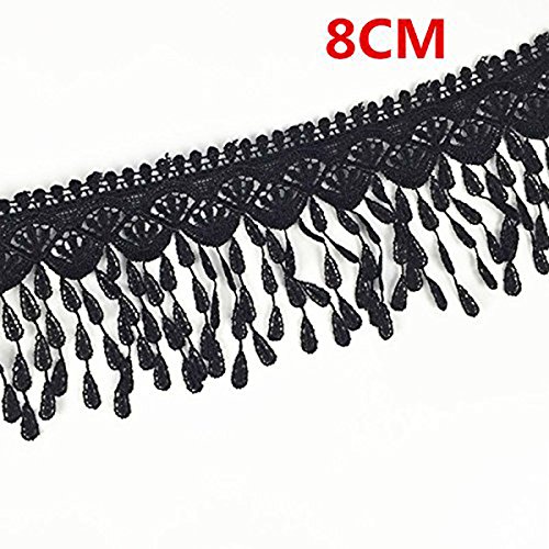LEORX Spitze Häkelband Spitzenborte Spitzenborduere Hochzeit Dekoband Schleifenband DIY Handwerk 3 Yard – Schwarz - 4