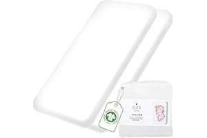Lilly Belly CloudSoft Drap-Housse 100% Coton Bio pour Lit Bébé | Luxe Blanc Immaculé pour Lits Bébé 60x120 CM (Couleur Blanche) | Idéal comme Draps pour Lit 120x60 | Draps pour Lit Bébé.