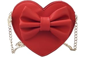 SOIMISS Sac À Bandoulière Cuir Pu Pour Fille Avec Nœud Forme De Cœur Élégant Et Pratique Pour Petites Filles Comme Sac École De Danse Plage Rouge