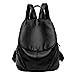 Produktbild HGDR Umhängetasche Frauen Große Kapazität Casual Weiche Leder Rucksack Dame Reisetasche Outdoor Camping Picknick Sport Universität Rucksack Schultasche,27 * 15 * 32cm-Black