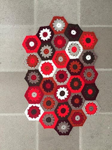 Crochet Bath Mat Floor Mat Red/Brown