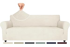 Ystyle Rozciągliwy Pokrowiec Na Sofę 4-Osobową, Odporny Na Zarysowania Uniwersalny Pokrowce Na Kanapę, Przeciwpoślizgowe Miękki Narzuty Na Sofę, Zmywalny Ochraniacz Na Kanapę, Kremowy