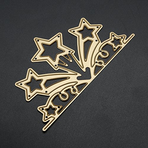 Amazingdeal365 1 PCS Golden Flower Star DIY Metall Form Stanzschablonen Schablonen Schneiden DIY Dekor Sammelalbum Karten Buchzeichen Lesezeichen als Geschenk für Freunde Geburtstag Kinder,Kindergarten Hobby Schule Handarbeit Unterricht usw. Ein tolles Geschenk! - 5