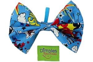 Dimples Hundefliege Superheld Comic blau - Hundehalsband Fliege für kleine, mittlere, große Hunde - Hunde Halsschleife - Hundebesitzer Geschenk - Foto Requisite für Parties und Hochzeiten mit Hund