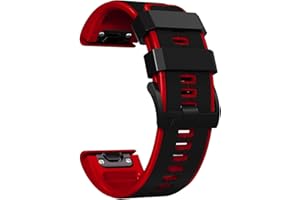 RoYiio Silikonowy pasek do zegarka Garmin Fēnix/Epix/Quatix/MARQ Series/Descent Series/D2 Series/Enduro/Tactix, oddychający, regulowany pasek zapasowy QuickFit 22 mm 26 mm