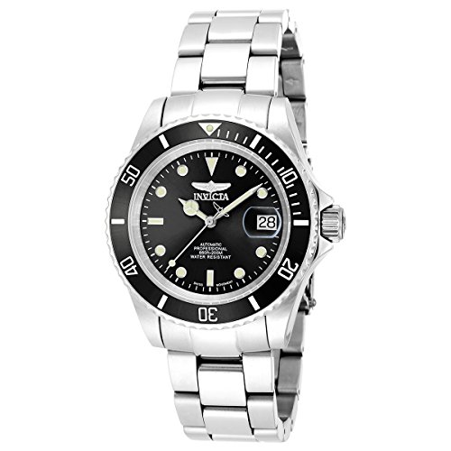 Invicta Men's Pro Diver Automatic Watch with Black Dial Analogue Display and Silver Stainless Steel Bracelet 9937OB