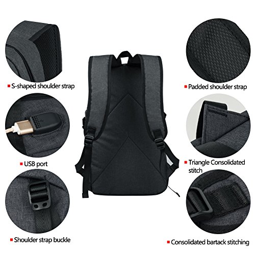 Laptop Rucksack  P KU VDSL 15 6 Zoll Notebookrucksack Anti-Diebstahl Computer Tasche 15   Business Laptoptasche mit USB-Anschluss Unisex Oxford Schulr