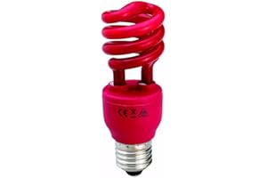 F BRIGHT ElectroBilsa - Bombilla decorativa de color rojo. Espiral bajo consumo 13w (rosca e27).