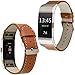 Produktbild Für Fitbit Charge 2 Armband, Klassisches Rindsleder Leder Ersatzbandmit Metalladapter für Sport Fitness Fitbit Charge 2 Frauen Männer (Braun)