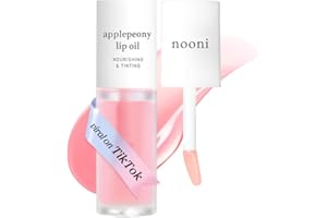 NOONI Korean Vegan Lip Oil - Applepeony | Long-Lasting, Moisturising, Plumping, Revitalising for Dry Lips, Waterproof, No Peel Off, Stocking Stuffers, 0.12 FL Oz