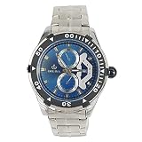 City silber Fall 6 Hände Chronograph Ocean Blau Zifferblatt Edelstahl Armband Armbanduhr
