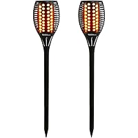 TEQStone Solarleuchte Garten, Solar Fackel Solarlampen für Außen Gartenfackeln Solar LED Solarlampe, Realistischer…
