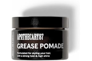 Apothecary 87 Grease Pomade | Premium Formulation | High Shine Finish, Strong Hold, Heavy Weight | All Hair Types | Hair Wax | 50ml
