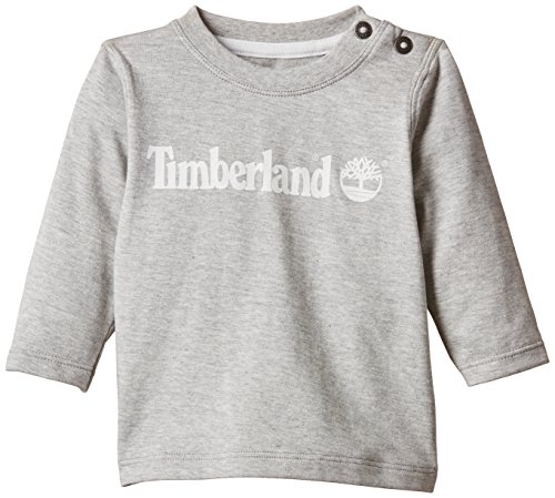 Timberland Baby Boys TEE-SHIRT MANCHES LONGUES Crew Neck Long Sleeve Polo Shirt, Grey (grey Heather), 6-9 Months (Manufacturer size: 9 mois)