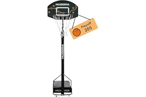 HUDORA Soporte de Baloncesto Playoff 205 - Canasta de Baloncesto Ajustable en Altura con Soporte y Ruedas para niños y Adolescentes - Canasta de Baloncesto Exterior móvil para jardín