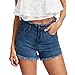 Produktbild Damen Shorts,Sannysis Frauen Blau Denim Jeans Solide Casual Loch Sommerknopf Mini Hot Shorts Beiläufige Lose Shorts Strand Mädchen Hohe Taille Kurze Hose (M, Blau)