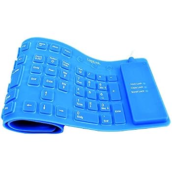Faltbare Silikon-Tastatur Wasserdicht – 103 Tasten, Stumm, Rollbar Für PC & Laptop (Blau)