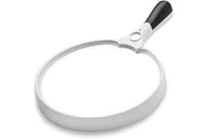 ‎FANCII Fancii Extra große LED Handlupe mit Licht zum Lesen, 2X 4X 10x Fach Vergrößerung - Beste Jumbo Größe Beleuchtete Leselupe Vergrößerungsglas für Bücher, Zeitungen, Landkarten, Münzen, Schmuck, Hobbies