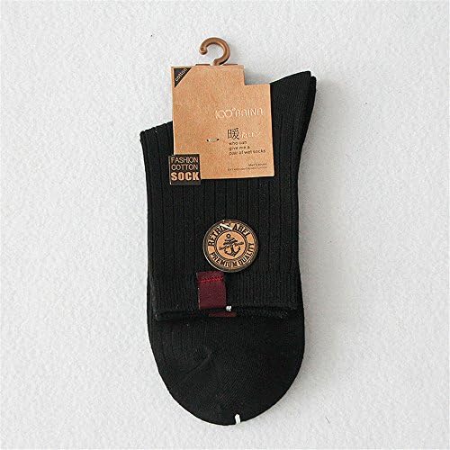 VIG socks Autumn cotton double needle female cotton socks tube socks retro color stockings socks lady piles of stockings, black