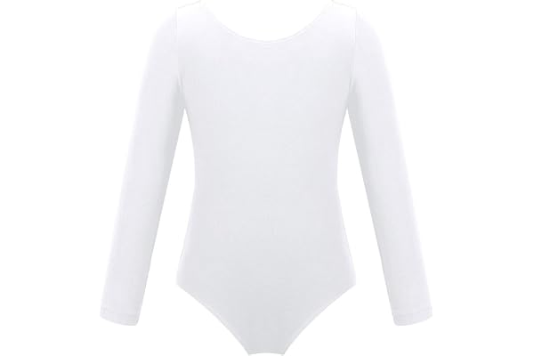 IEFIEL Justaucorps Gymnastique Danse Classique Pour Enfant Fille Ballet T-Shirt Manches Longues Extensible