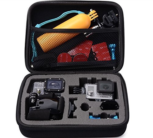 Shoot® Case für GoPro Hero 5 / 4 / 3+ / 3 / 2 / 1 – Tasche für Kamera, Gehäuse, LCD, Akku, SD Karte und Zubehör Universal - 7
