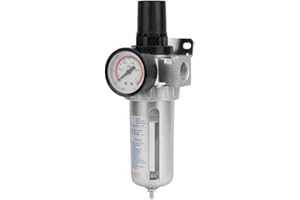 SWOQ Air Pressure Regulator, BSP 1/2" Air Compressor Moisture Water Trap Filter Regulator with Mount Connection Valve Fitting Pneumatic Air Filter