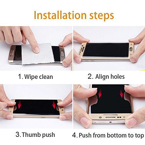 SamSung Galaxy S6 Edge Plus Displayschutz,Mture Schutzfolie [stoßfest] [robust und praktisch] Schutzfolie Gehärtetes Glas Displayschutzfolie für SamSung Galaxy S6 Edge Plus (Schwarz) - 7