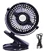 Produktbild Mini Tischventilator USB-Klemmleuchte tragbar Lüfter zu Clipper drehbar Mini Fan 3 Modi-Einstellbare Geschwindigkeit Lüfter leise und kraftvoll – Perfekt für Kinderwagen/Babybett/Büro/Reise Schwarz