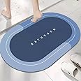 eumqestoer Rubber Water Absorbent Oval Mats For Bathroom/Shower/Bath/Floor/Door/Bathtub Kitchen Mat Rugs Washable Water Absorbent Mat Soak Carpet For Home & Kitchen(Multi Color)(Pack Of) (1)