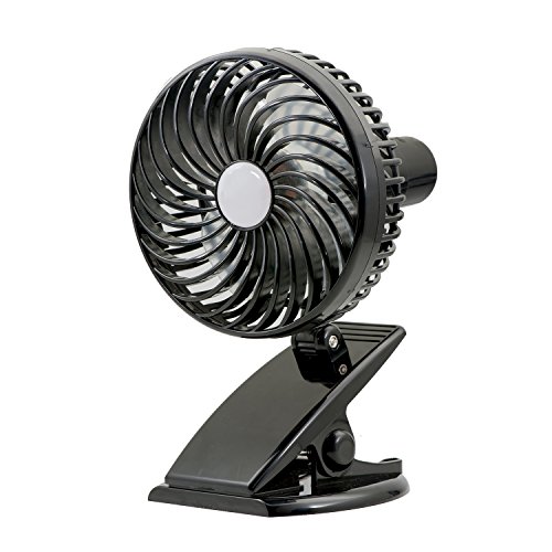 Qumox Tragbare Mini-Ventilator Clip 3,5-Zoll-USB-3 Speed Lüfter schwarz Für Laptop Tisch Workout Baby Kinderwagen Auto Camping Home Office