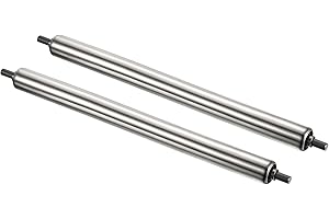 PATIKIL Trasportatore Rullo 1" Diametro 12" Lunghezza, 2pz Inossidabile Acciaio Gravità Trasmissione Sostituzione Parte Zincato Fine, Argento